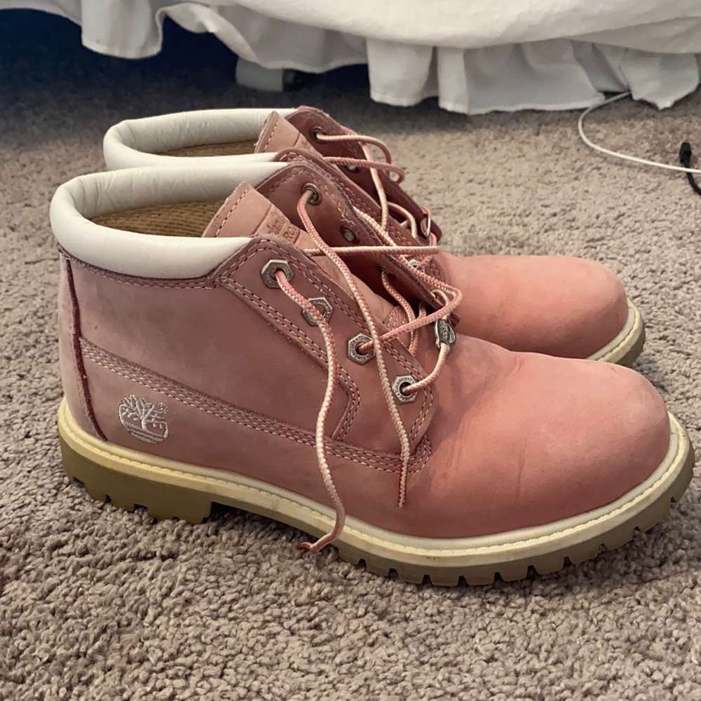PINK TIMBERLAND boots